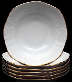 Набор из 6-ти салатников Бернадот белый с золотом Размер: 16 см Bernadotte