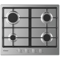 Газ, Газовая варочная поверхность 60 см. Цвет: Нержавеющая сталь. Ручки: Smart Candy