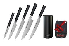 Набор из 5 ножей и подставки Samura Mo-V (10, 21, 23, 45, 85, KBF-101, SF-002),SM-0510