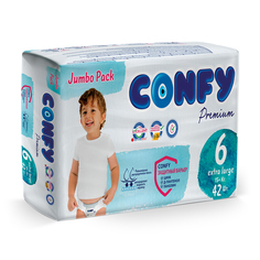 Подгузники детские Confy Premium 15+ кг (размер 6) памперсы JUMBO 42шт
