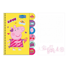 Блокнот Свинка Пеппа с цветными разделителями 60 листов Peppa Pig