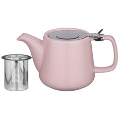 Чайник с металл.ситом и крышкой "Velour" 500 мл , 19*8,5*10 см , розовый No Brand