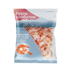 Креветки 51/60 королевские очищенные с хвостом замороженные ~55,5 г No Brand