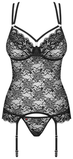 Пикантный кружевной корсаж с цветочным мотивом 218837 Obsessive