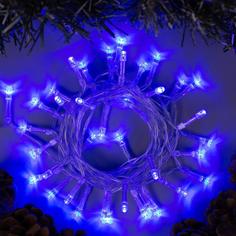 Гирлянда «Нить» 2 м, IP20, прозрачная нить, 20 LED, свечение синее, 2 режима, AAх3 Luazon Lighting