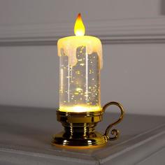 Светодиодная фигура Золотистая свеча 7х15х7 см AG13х3 тёплый белый Luazon Lighting