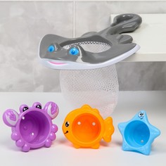 Игрушки для ванной Крошка Я Поймай рыбку 2 вида, сачок и 3