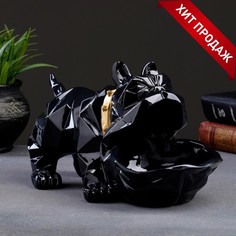 Подставка конфетница "Английский бульдог" черный 27х17х27см No Brand