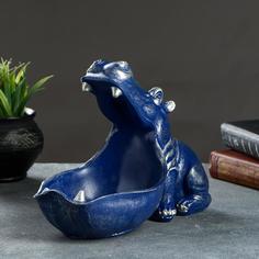 Подставка конфетница "Бегемот" синий, 22х30см Хорошие сувениры