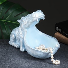 Подставка конфетница "Бегемот" голубое серебро, 22х30см Хорошие сувениры