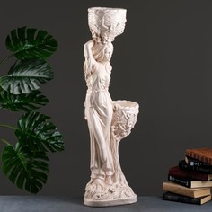 Фигура "Девушка с двумя кашпо", 1,2 л/0,9 л/20х29х96см состаренный Хорошие сувениры