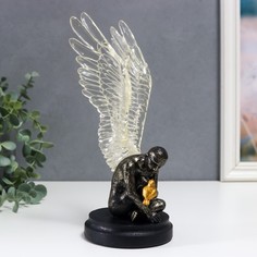 Сувенир полистоун, акрил "Ангел с голубем" 25,5х11х17 см No Brand