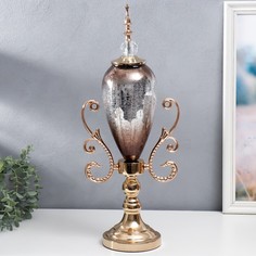 Сувенир интерьерный металл, стекло "Мозаика" золото 56,5х15х24 см No Brand
