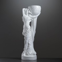 Фигура с кашпо "Девушка Нимфа" белый, 1,2 л / 30х83х23см Хорошие сувениры