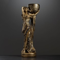 Фигура с кашпо "Девушка Нимфа" бронза, 1,2л / 30х83х23см Хорошие сувениры