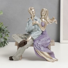 Сувенир полистоун "Влюблённые на скамейки" 22,5х19х11 см No Brand