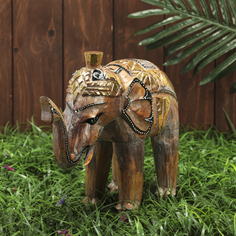 Сувенир дерево "Бежевый слоник" 27х10х25 см No Brand