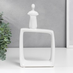 Сувенир керамика "Абстракция. Фигура человека. Квадрат" белый 25,5х6х15 см No Brand