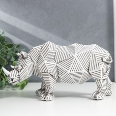 Сувенир полистоун 3D "Носорог Геометрия" 25,1 см No Brand