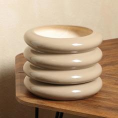 Горшок для цветов "Кольцо", глянец, капучино, керамика, 3.2 л