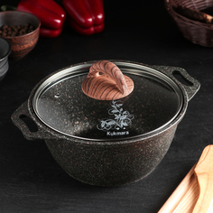 KUKMARA Кастрюля Granit ultra (original), 4 л, стеклянная крышка, антипригарное покрытие,