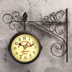 Часы настенные двойные, серия: Садовые, Тактоо, плавный ход, 24 х 30 см No Brand