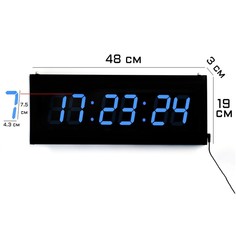 Часы настенные электронные, 20 х 3 х 60 см, от сети, USB No Brand