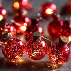 Гирлянда Нить 1.6м Шарики с конфетти, IP20, прозр. нить, 15 LED, свечение т/бел, ААх2 Luazon Lighting