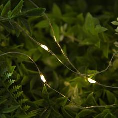 Гирлянда Нить 10м роса, IP44, серебр. нить, 100 LED, свечение т/бел, 2 режима, солн. бат. Luazon Lighting