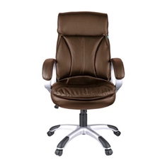 Кресло руководителя Helmi HL-E07 "Invest", экокожа коричневая, механизм качания