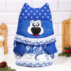 Грелка на чайник "Кот-Матроскин", гжель No Brand