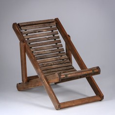 Шезлонг гибкий, усиленный, брашированный под старину, хвоя, 100×65×78см No Brand