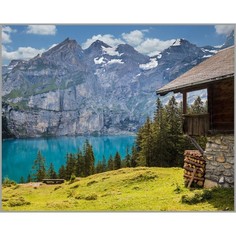 Алмазная мозаика «Альпийский рай» 40 × 50 см, 40 цв. + наклейка No Brand