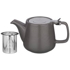 Чайник с металл.ситом и крышкой "Velour" 500 мл , 19*8,5*10 см , темно-серый No Brand