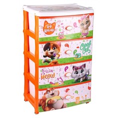 Комод «44 котёнка» 4-х секционный, широкий No Brand