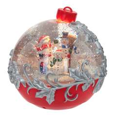 Фигурка декоративная в шаре Снеговики (подсветка, 3хАА), 16*16*16 см KSM-761197 Remeco Collection