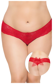Трусики с доступом и бантиком красный XXXL SoftLine