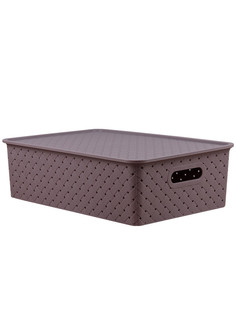 Корзинка violet для хранения вещей 7,5л с крышкой Береста цвет сирень
