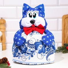 Грелка на чайник "Кот маленький", гжель No Brand