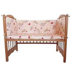 Бортик «Медвежата», 4 части (2 части: 40х60 см, 2 части: 40х120 см), цвет персик Baby 22