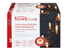Световая гирлянда новогодняя Home Club 8 м белый теплый