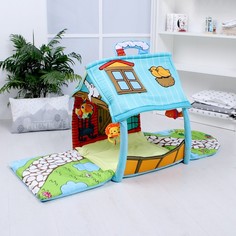 Развивающий коврик «Тропинка к дому», с дугами и погремушками, р-р 100х52х0,5 см. No Brand