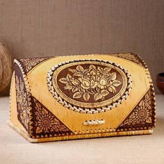 Хлебница шлем "Розы" 33х25х18,5 см, береста No Brand