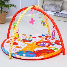 Развивающий коврик с дугами «Совушка», 5 игрушек, р-р 85х85х0,5 No Brand