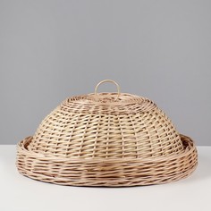 Хлебница круглая с крышкой, D=32 см No Brand