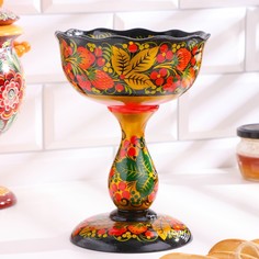 Конфетница резная 15х20 см, хохлома No Brand