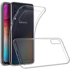 Силиконовый чехол для Samsung Galaxy A70 Skinbox Slim Silicone 4People Прозрачный