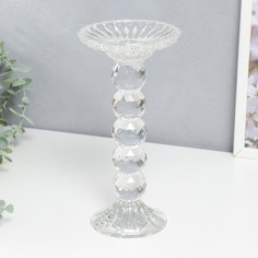 Подсвечник стекло на 1 свечу Креманка, 5 шаров прозрачный 23х11,5х11,5 см No Brand