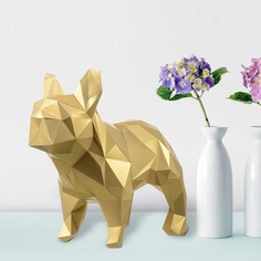 Бумажный конструктор "Бульдог Марсель" золотой 30х19х36см No Brand