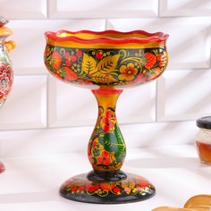 Конфетница резная 15х20 см, хохлома No Brand